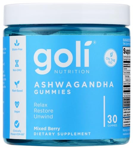 Goli Nutrition Ashwagandha Gummies, Mixed Berries, 30 Gummies (Pack of 1) | Amazon (US)
