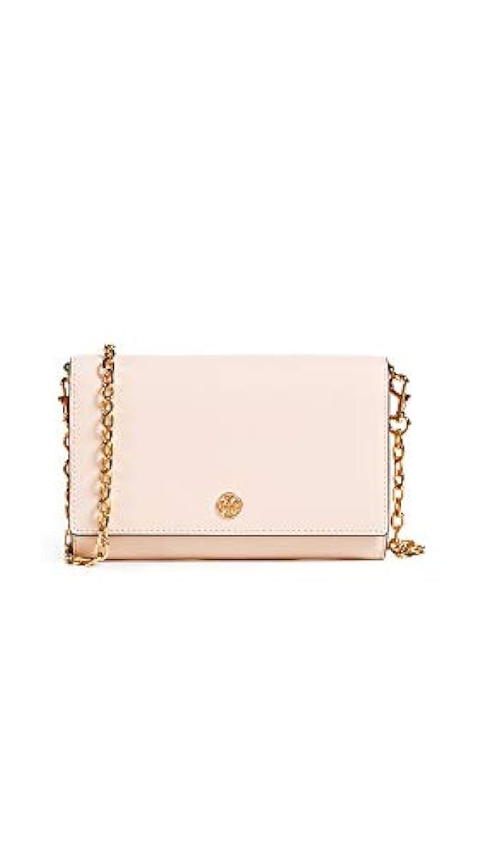 Tory Burch Women's Robinson Wallet on a Chain, Pale Apricot/Royal Navy, One Size | Amazon (US)