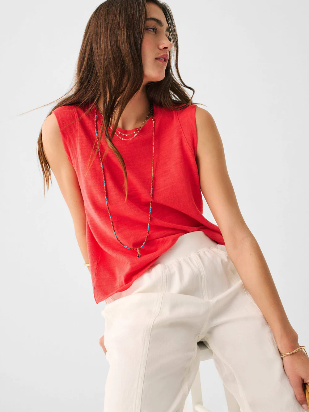 Sunwashed Slub Muscle Tank | Faherty