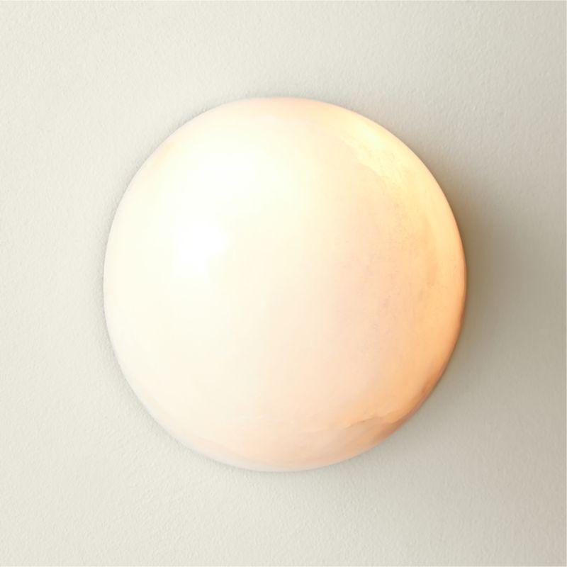 Ollina Indoor/Outdoor Alabaster Wall Sconce 6" | CB2
