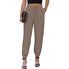 Dokotoo Women's 2023 Soft Casual Loose Drawstring Elastic High Waisted Joggers Pants with Pockets | Amazon (US)