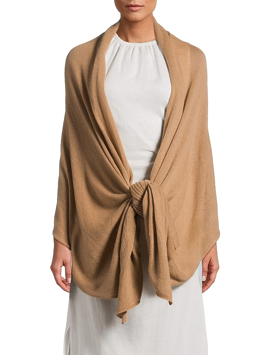 Women's Gauzy Cashmere Wrap - Camel | Saks Fifth Avenue