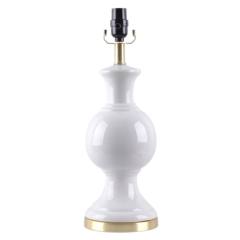 Grace Mitchell White Ceramic Table Lamp, 18.5" | At Home