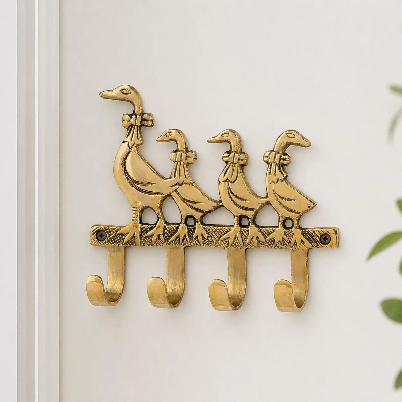 Vintage Brass Geese Wall Hooks, Mother Baby Geese Key Holder, Farmhouse Coat Hook Rack, Decorativ... | Etsy (Global)
