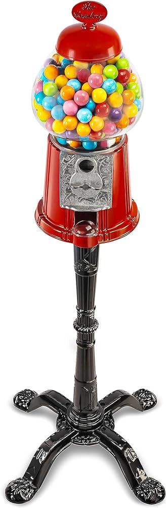 Gumball Bubble Machine - 15 Inch Candy Dispenser with Stand for 0.62 Inch - Heavy Duty Red Metal ... | Amazon (US)