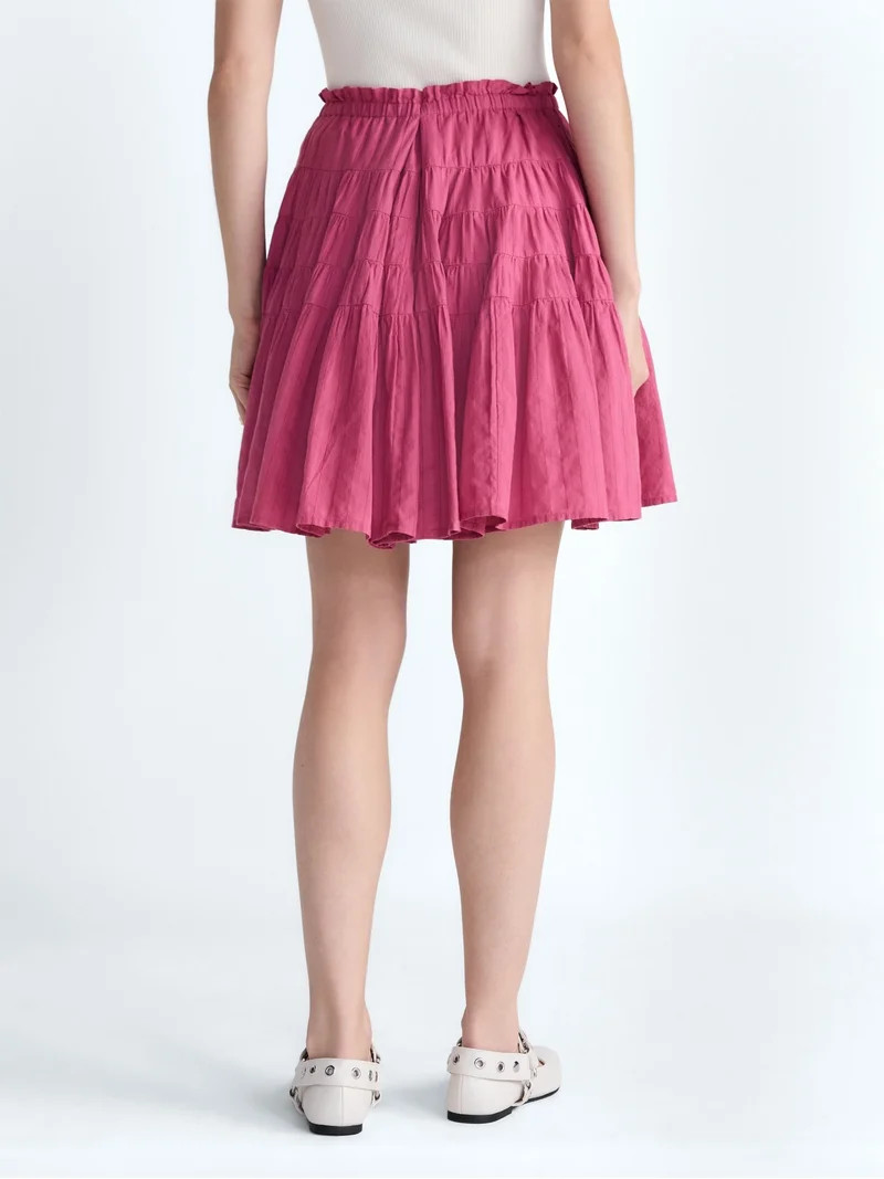 Scoop Women\u2019s Tiered Cotton Skirt, Sizes XS-4X | Walmart (US)