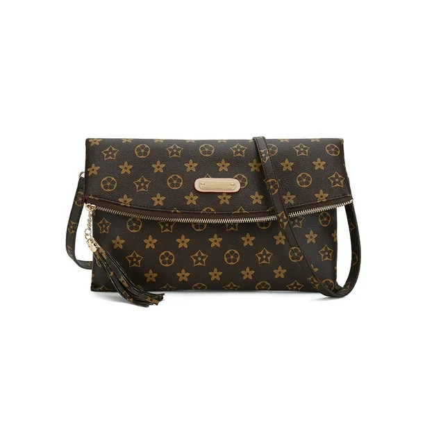 TWENTY FOUR Womens Cross body bag Purse with Tassel - Ladies Shoulder Bags-PU Vegan Leather (Brow... | Walmart (US)