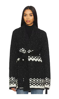 Tularosa Adley Fairisle Cardigan in Black & White from Revolve.com | Revolve Clothing (Global)