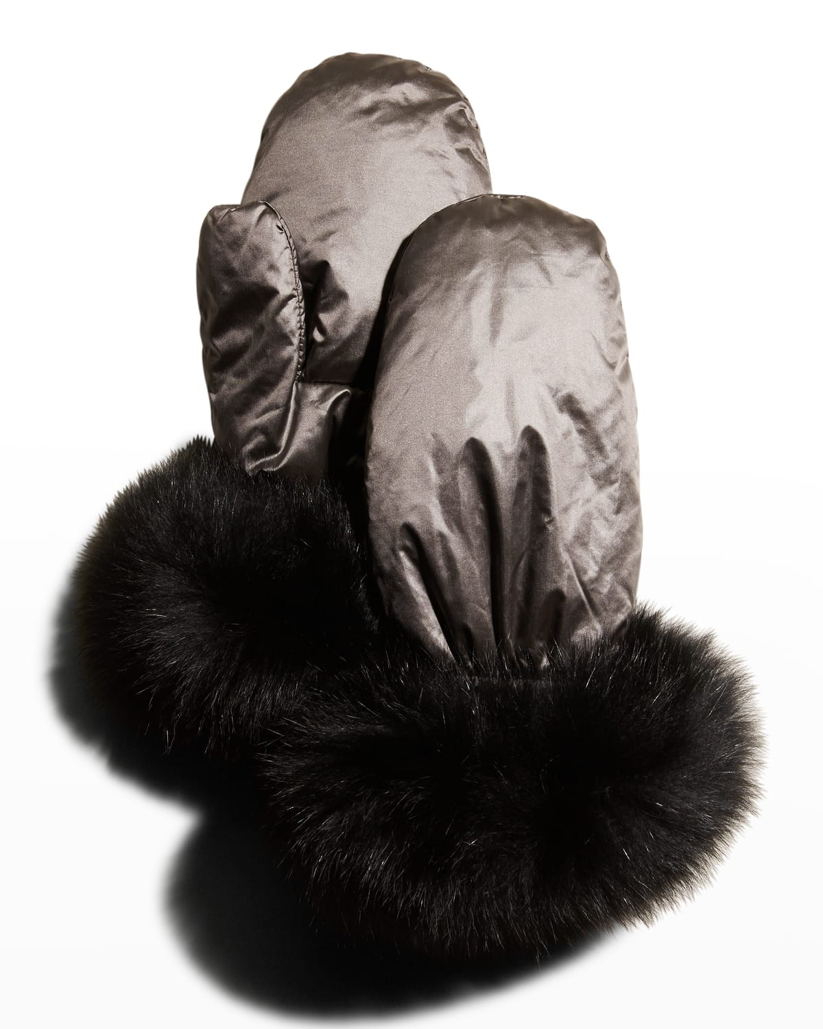Technical Fox-Fur Mittens | Neiman Marcus