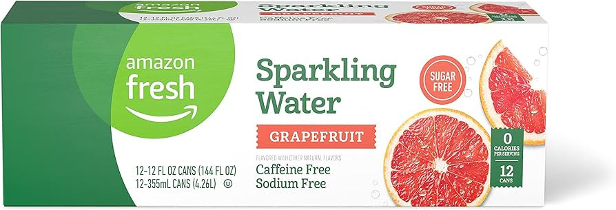 Amazon Fresh, Sparkling Water, Grapefruit (12 Cans, 12 Fl Oz) | Amazon (US)