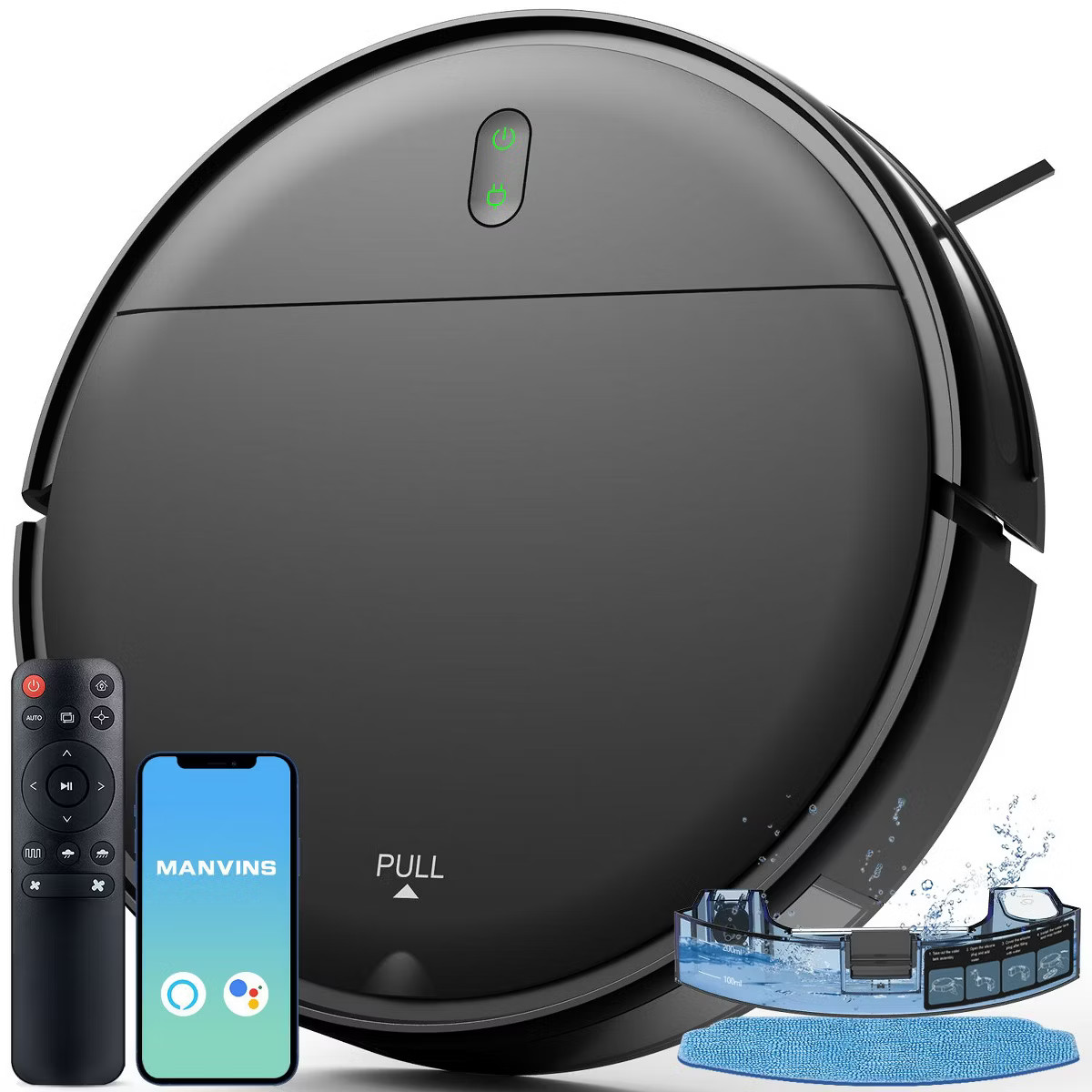 MAMNV BR151 Robot Vacuum and Mop Combo, Robotic Vacuum with APP/Remote, Self-Charging Ideal for P... | Target