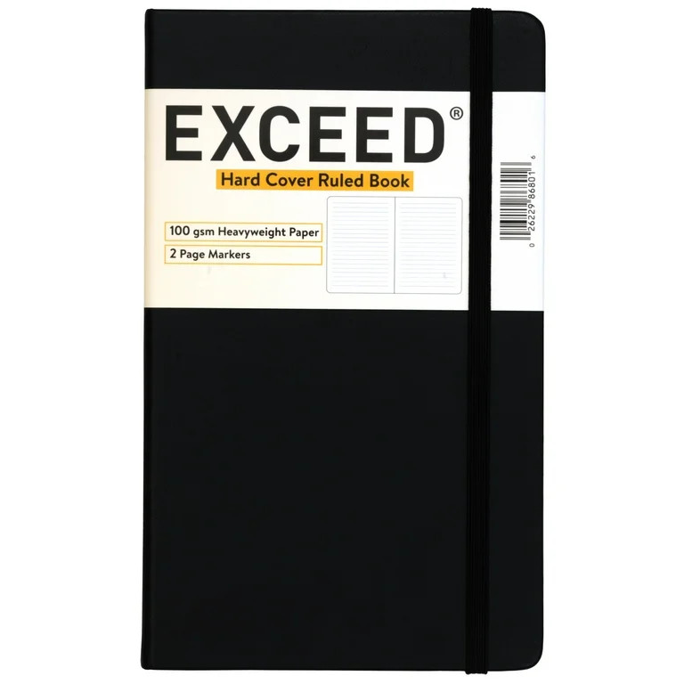 Exceed Medium Journal 100 GSM Paper, Narrow Ruled, 120 Pages, 5" x 8.25", Black, 86801 | Walmart (US)