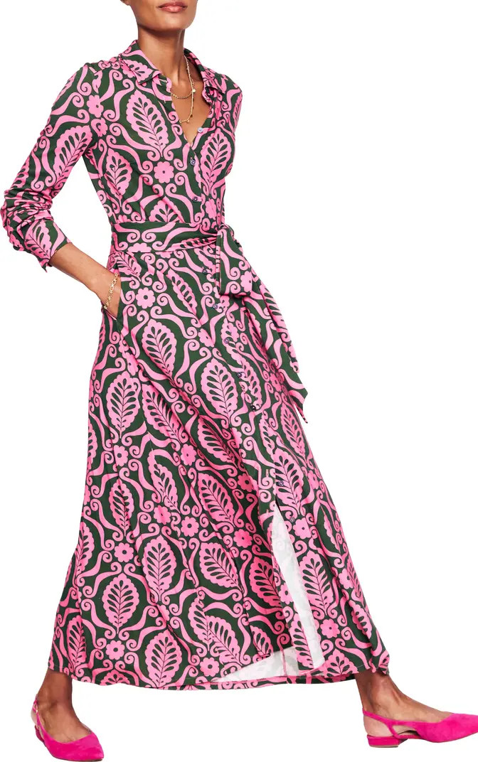 Boden Marcia Print Long Sleeve Maxi Shirtdress | Nordstrom | Nordstrom