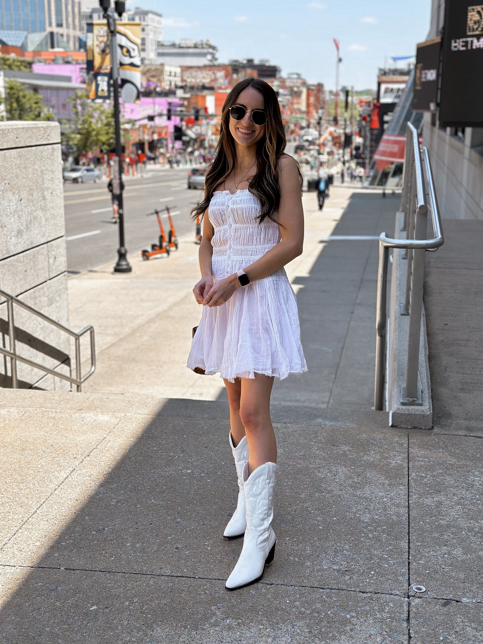 nashville outfits // cowboy boots outfit - free people slip dress + princess polly cowboy boots 🤠

#LTKSeasonal #LTKshoecrush #LTKstyletip