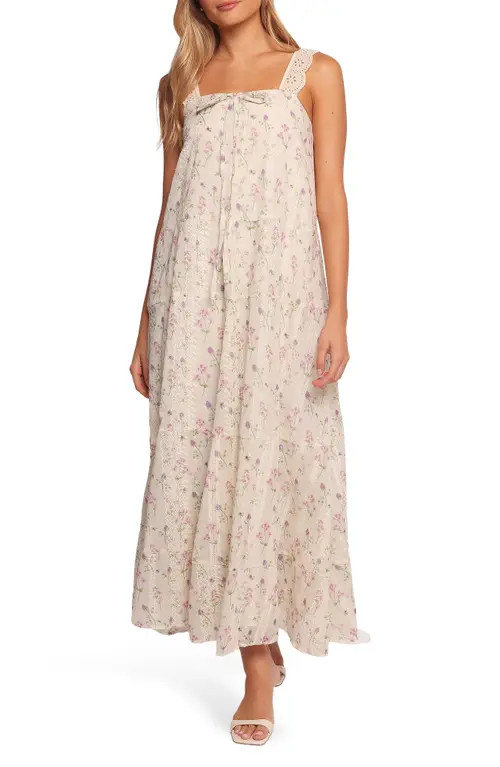 Petal & Pup Caroline Embroidered Floral Maxi Sundress in Pink Floral at Nordstrom, Size Small | Nordstrom