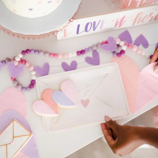 Mini Purple Heart Felt Garland - Collab w/ Shakira Patterson @occasion | Pearl & Jane