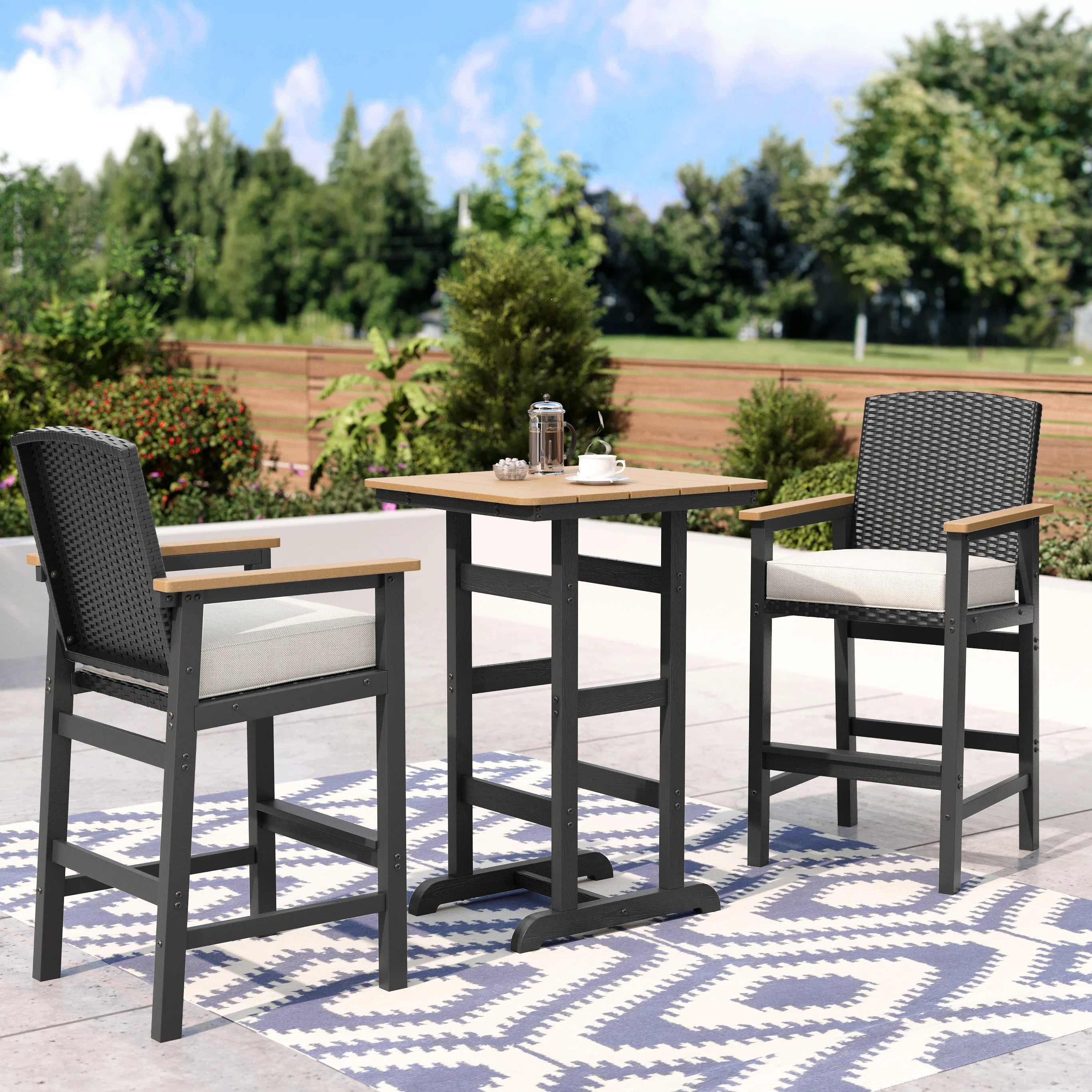 2 - Person Square HDPE Outdoor Dining Set | Wayfair North America