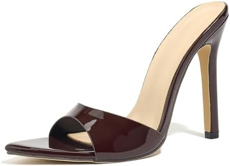 BEDGMDEG Women'S Open Toe Stiletto Mule Sandals Fashionable Pointed Non-Slip Slip-On Formal High ... | Amazon (US)