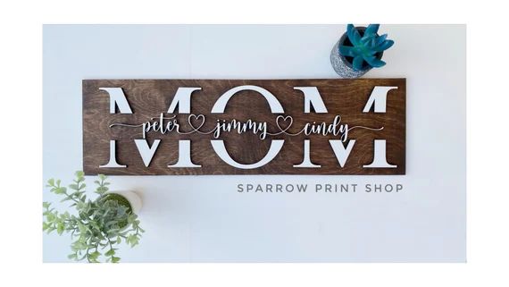 3D Personalized Mom Sign with Children Names| Mother's day Gift| Gift for Dad| Sign for Mom| Gift... | Etsy (US)