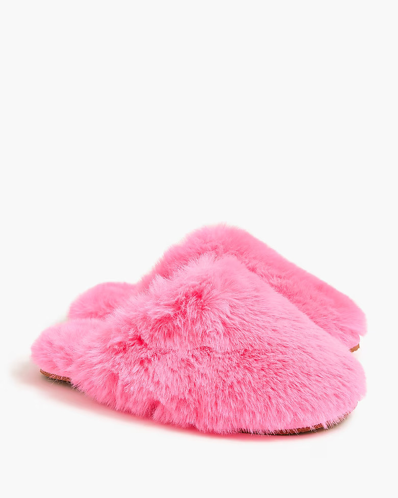 Girls' fuzzy slippers | J.Crew Factory