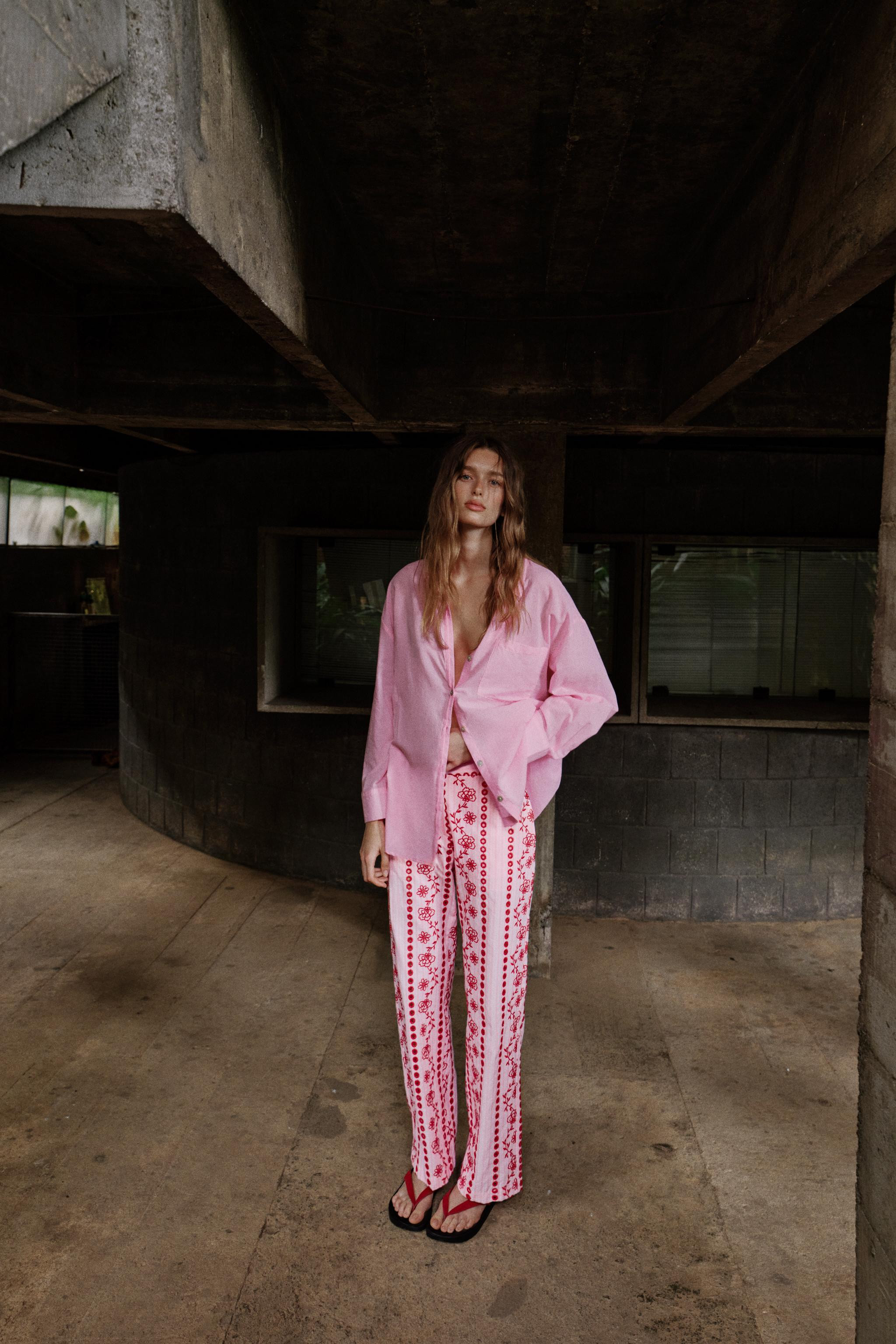 PANTS WITH OPENWORK EMBROIDERY | Zara US