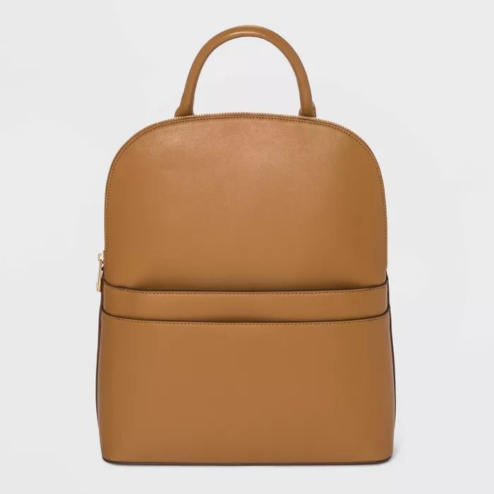 Structured Mini Zip Closure Dome Backpack - A New Day™ Caramel | Target