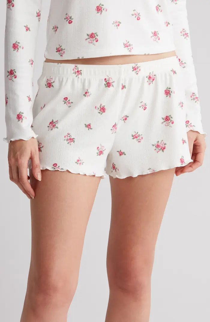 PJ Salvage Floral Print Brushed Pointelle Pajama Shorts | Nordstromrack | Nordstrom Rack
