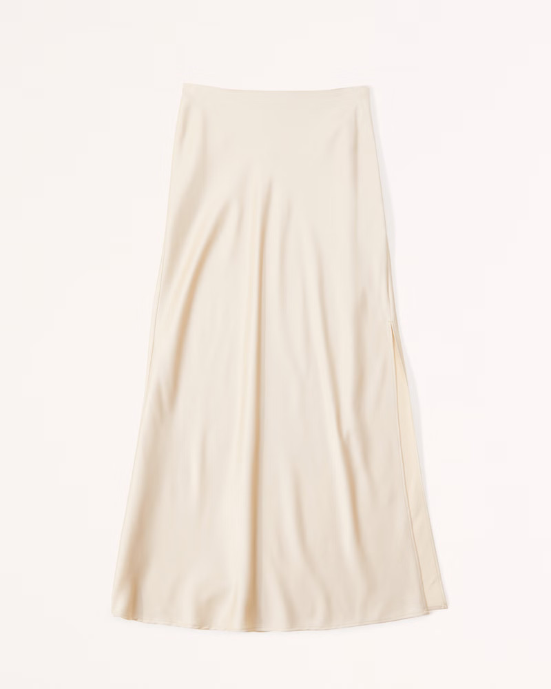 Women's Elevated Satin Maxi Skirt | Women's Bottoms | Abercrombie.com | Abercrombie & Fitch (US)