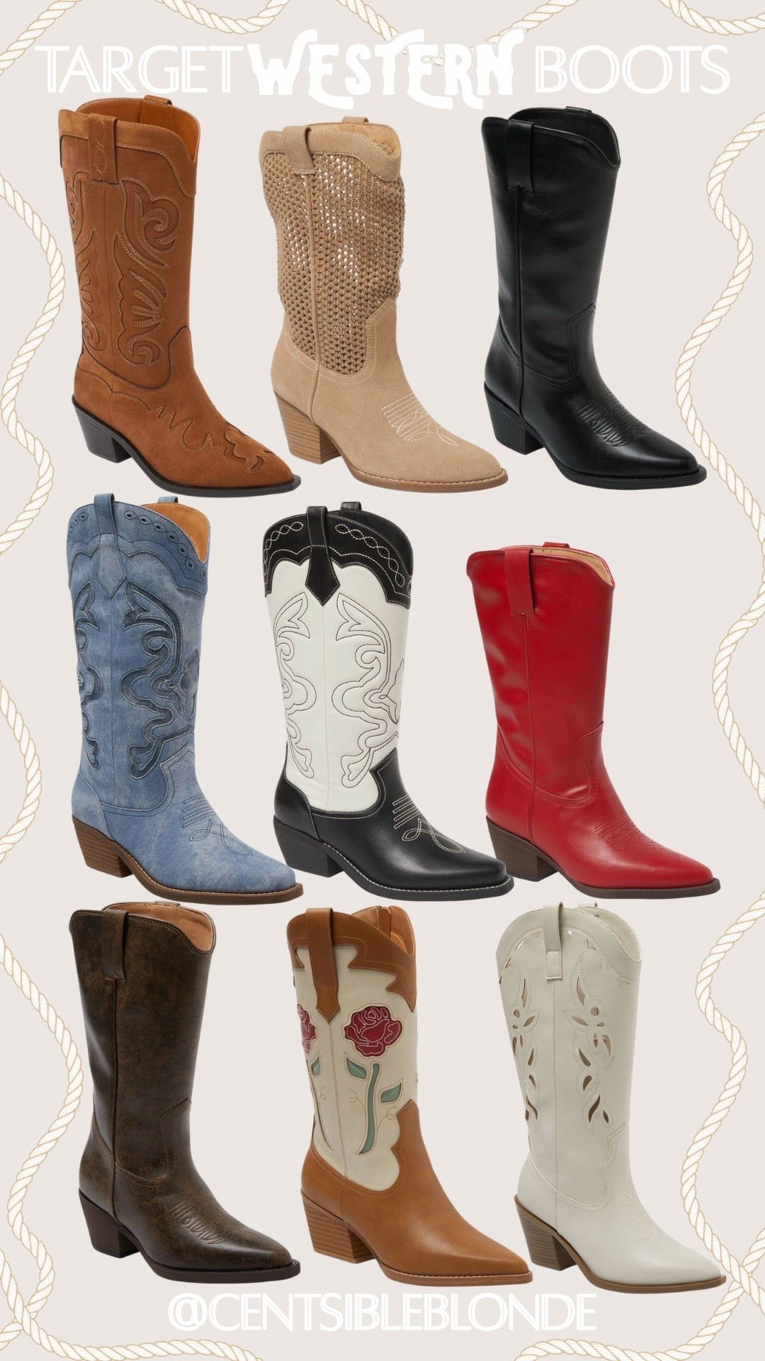 Cowboy boots, western boots, target boots, target shoes, country concert, Nashville, rodeo, opry, line dancing, western, country, cowboy, pull on boots, slip on boots

#LTKTravel #LTKSeasonal #LTKMidsize