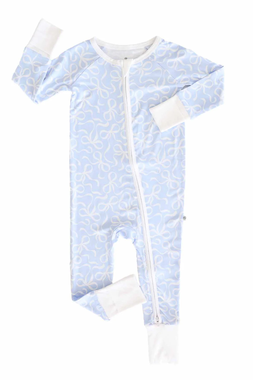 Blue-tiful Bows Convertible Zip Romper | Caden Lane