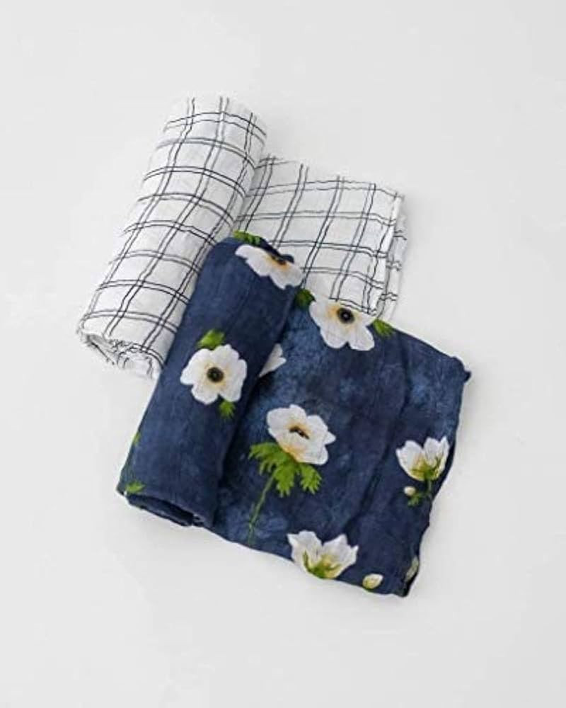 Little Unicorn – White Anemone Deluxe Swaddle Set | Set of 2 | 100% Rayon Muslin from Bamboo | ... | Amazon (US)