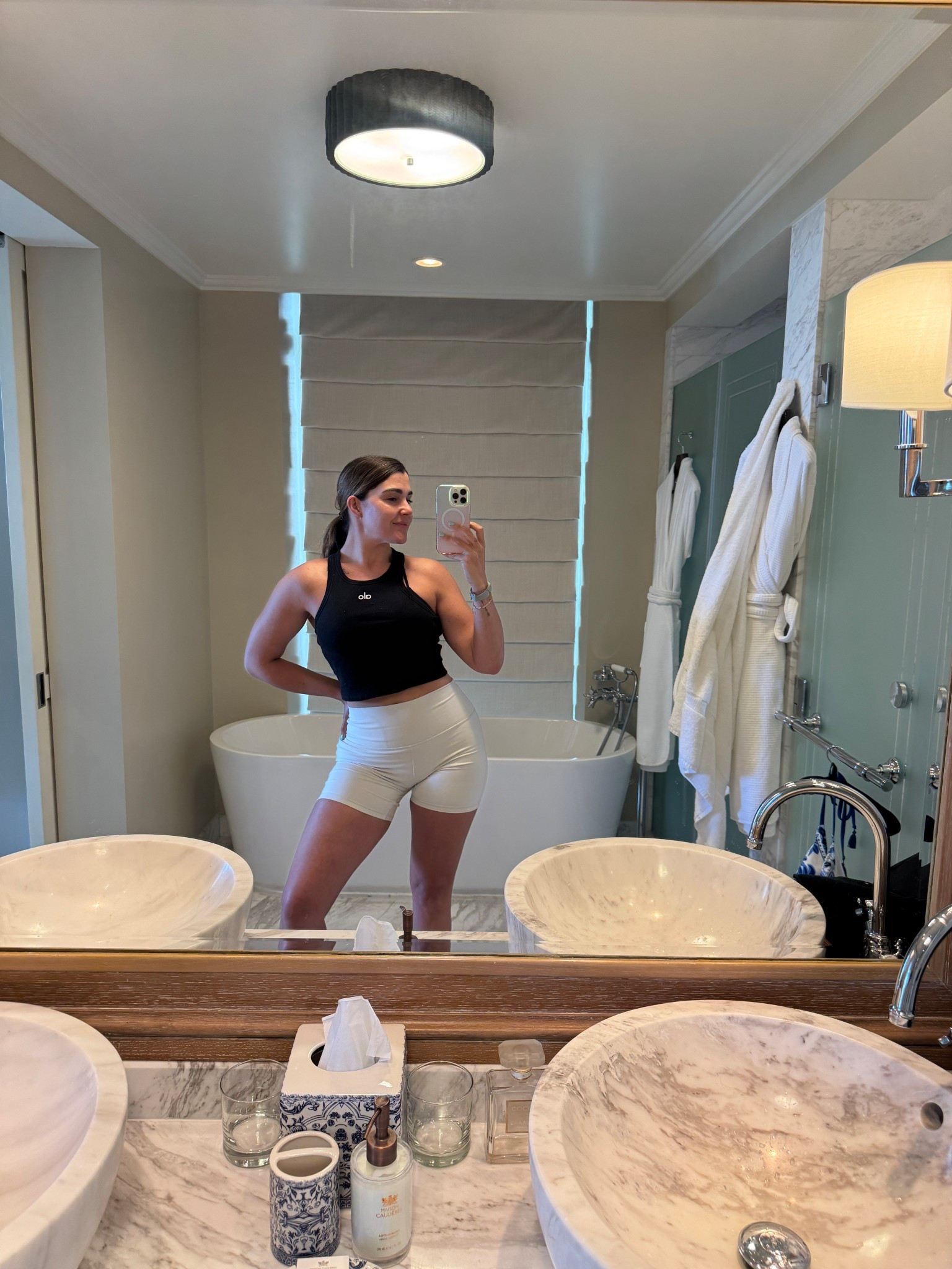hotel gym bound \\ resort athleisure 

alo aspire tank, lululemon align 6” shorts ivory, alo splendor bra 

#LTKSummerEdit #LTKActive #LTKFindsUnder100