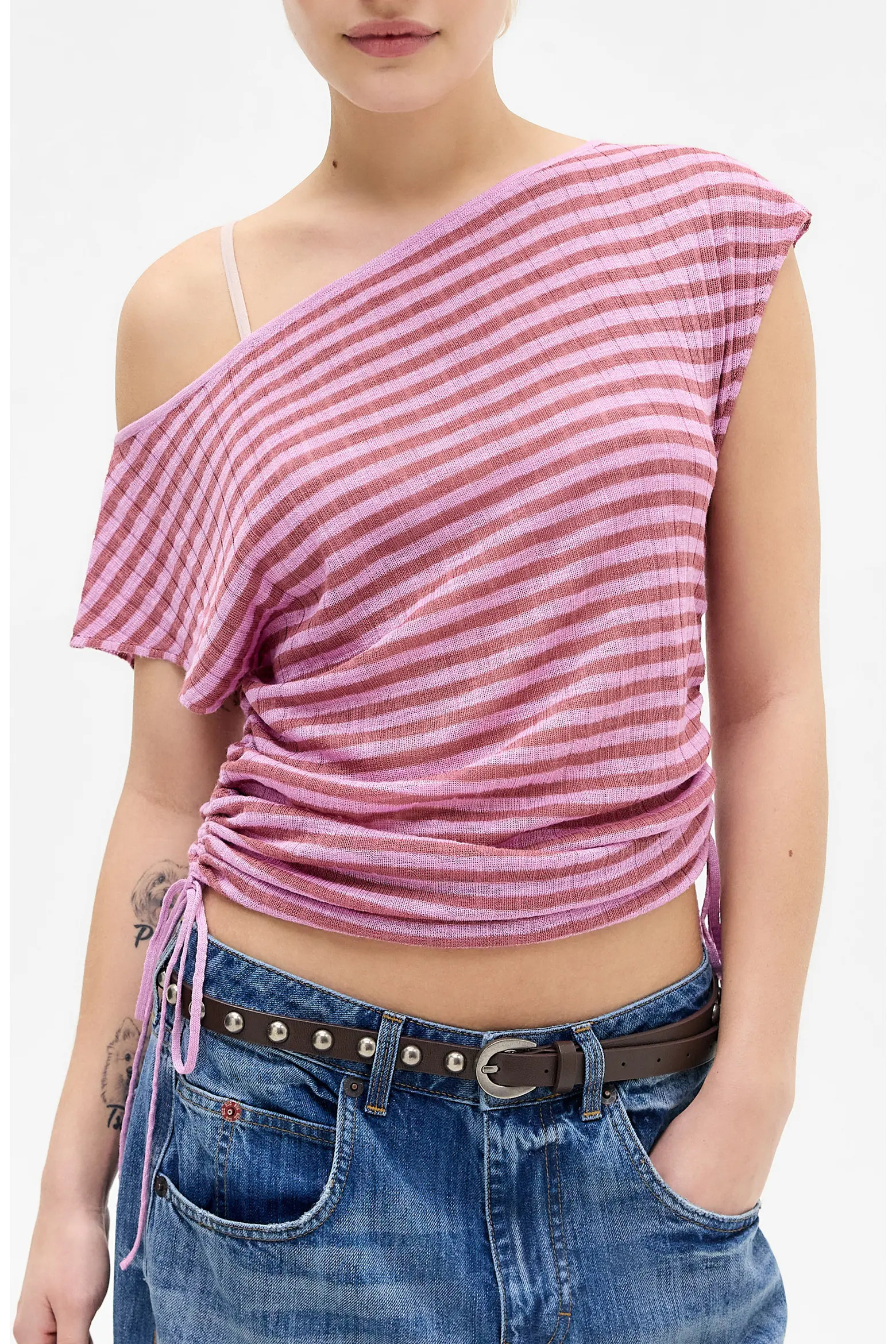 BDG Urban Outfitters Bailey Striped Ruched Top (Women) | Nordstrom | Nordstrom