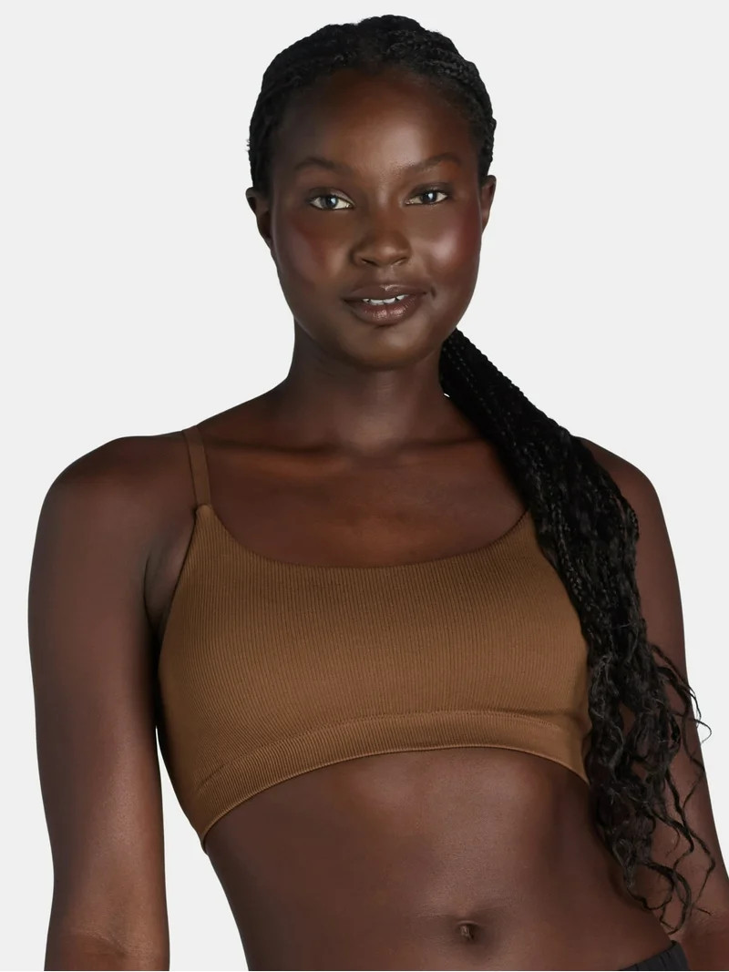 No Boundaries Women's Seamless Ribbed Cami Bralette, Sizes XS-3XL | Walmart (US)