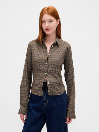 Flannel Fitted Plaid Shirt | Gap (US)