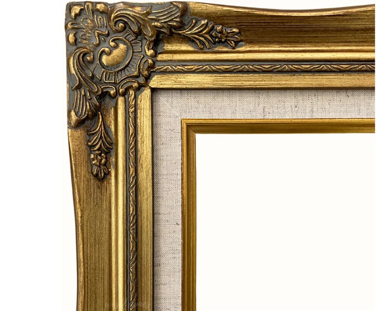West Frames Daisy Antique Gold Leaf Wood Ornate French Baroque Picture Frame With Linen Liner 3 C... | Etsy (US)