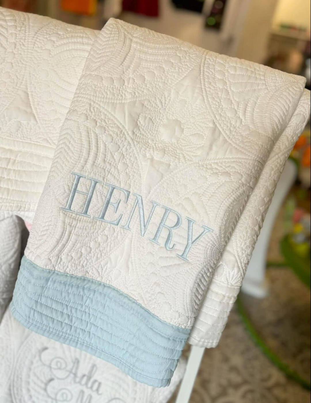 Personalized Heirloom Quilt Includes First Name OR Three Letter Monogram, Custom Monogrammed Blan... | Etsy (US)