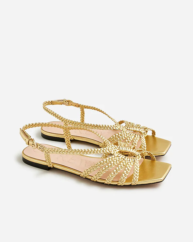 New Capri braided sandals in metallic leather | J. Crew US