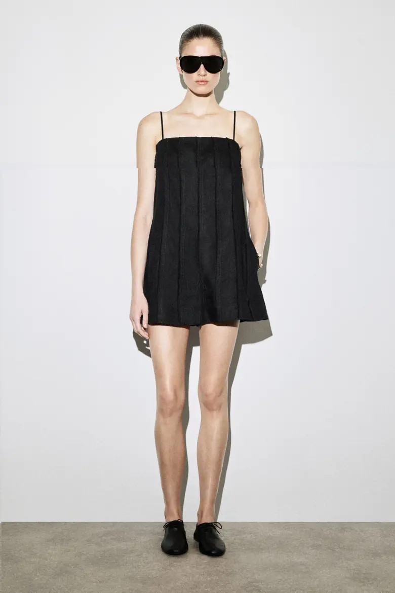 Sculpted Pleated Linen Romper (Women) | Nordstrom | Nordstrom