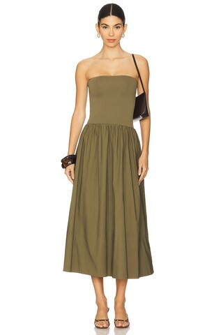 PISTOLA Mavo Tube Top Dress in Rich Olive from Revolve.com | Revolve Clothing (Global)