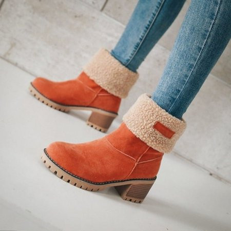 Boots for Women Winter Snow Boots Fur Lined Warm Ankle Boots Slip On Waterproof Outdoor Booties Comfortable Shoes | Walmart (US)