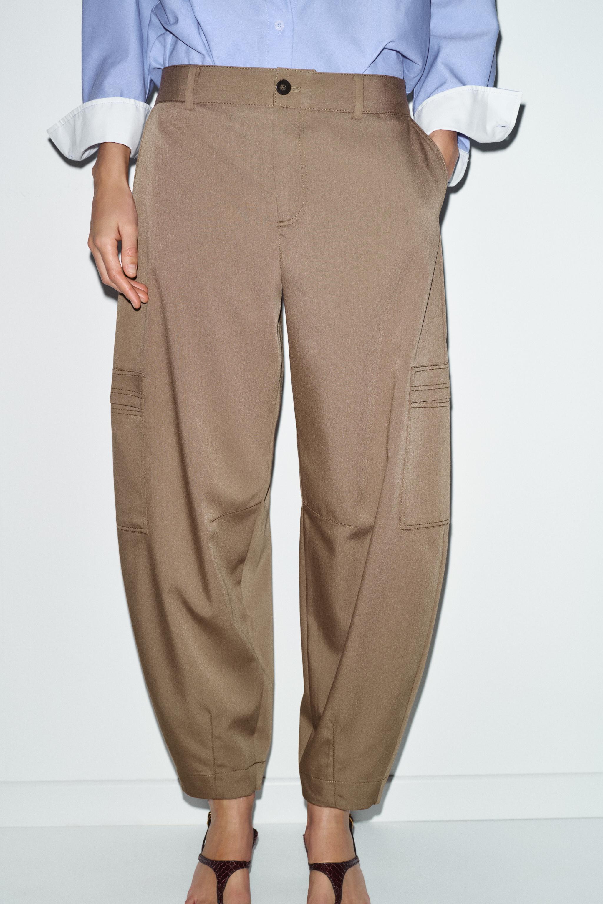 HIGH-WAIST CARGO TROUSERS | Zara UK