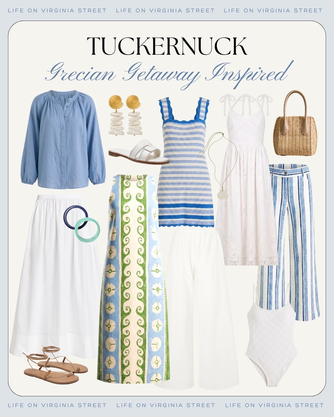 Tuckernuck Grecian Getaway Inspired! 😍

tuckernuck, tuckernuck new arrivals, tuckernuck grecian getaway, grecian getaway collection, tuckernuck vacation, tuckernuck resort wear, tuckernuck dresses, tuckernuck style, grecian style, greek island style, greek vacation outfits, greece vacation outfits, mediterranean style, mediterranean vacation outfits, european summer style, european vacation outfits, resort style, resort wear, vacation style, vacation outfits, beach vacation outfits, summer vacation outfits, honeymoon outfits, travel outfits, coastal style, coastal chic, classic style, preppy style, feminine style, polished style, timeless fashion, quiet luxury style, elevated everyday style, maxi dress, midi dress, printed dress, floral dress, striped dress, linen dress, cotton dress, matching sets, blouse, button down shirt, linen pants, wide leg pants, maxi skirt, midi skirt, swim cover up, caftan, sandals, flat sandals, espadrilles, woven sandals, raffia bag, woven bag, straw bag, statement earrings, gold jewelry, vacation accessories, blue and white outfit, white summer outfit, neutral vacation outfit, dinner outfit, resort dinner outfit, beach dinner outfit, sightseeing outfit, greek island vacation, santorini style, mykonos style, european resort style, designer inspired fashion

#LTKU #LTKgrwm #LTKootd