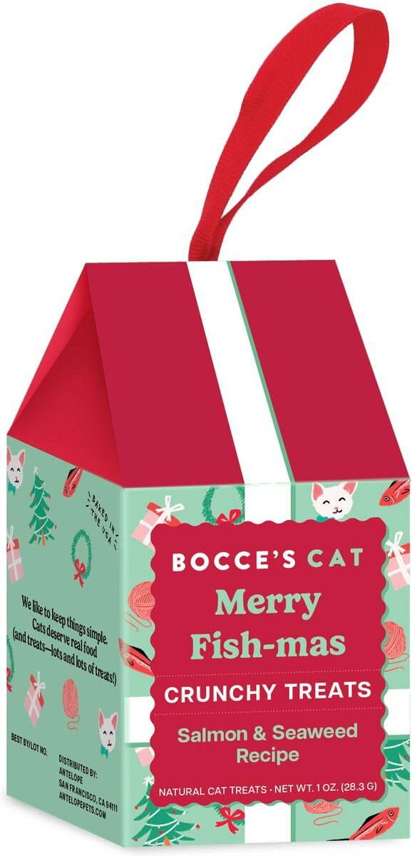 Bocce's Bakery Merry Fish-Mas Ornament Salmon & Sweet Potato Limited Ingredient Crunchy Cat Treat... | Chewy.com