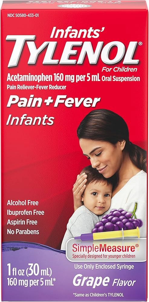Infants' Tylenol Acetaminophen Liquid Medicine, Grape, 1 fl. oz | Amazon (US)
