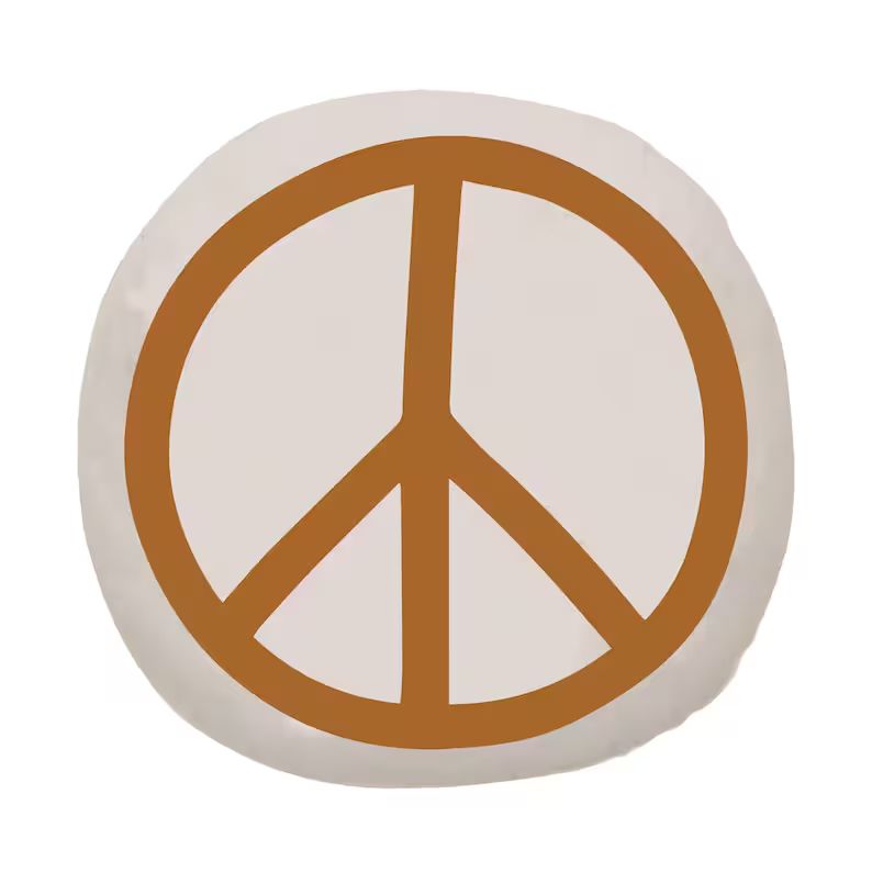 Peace Sign Pillow - Natural | Kids Room Decor | Hippie Decor | Rust Peace Symbol | Kids Cushion | Etsy (US)