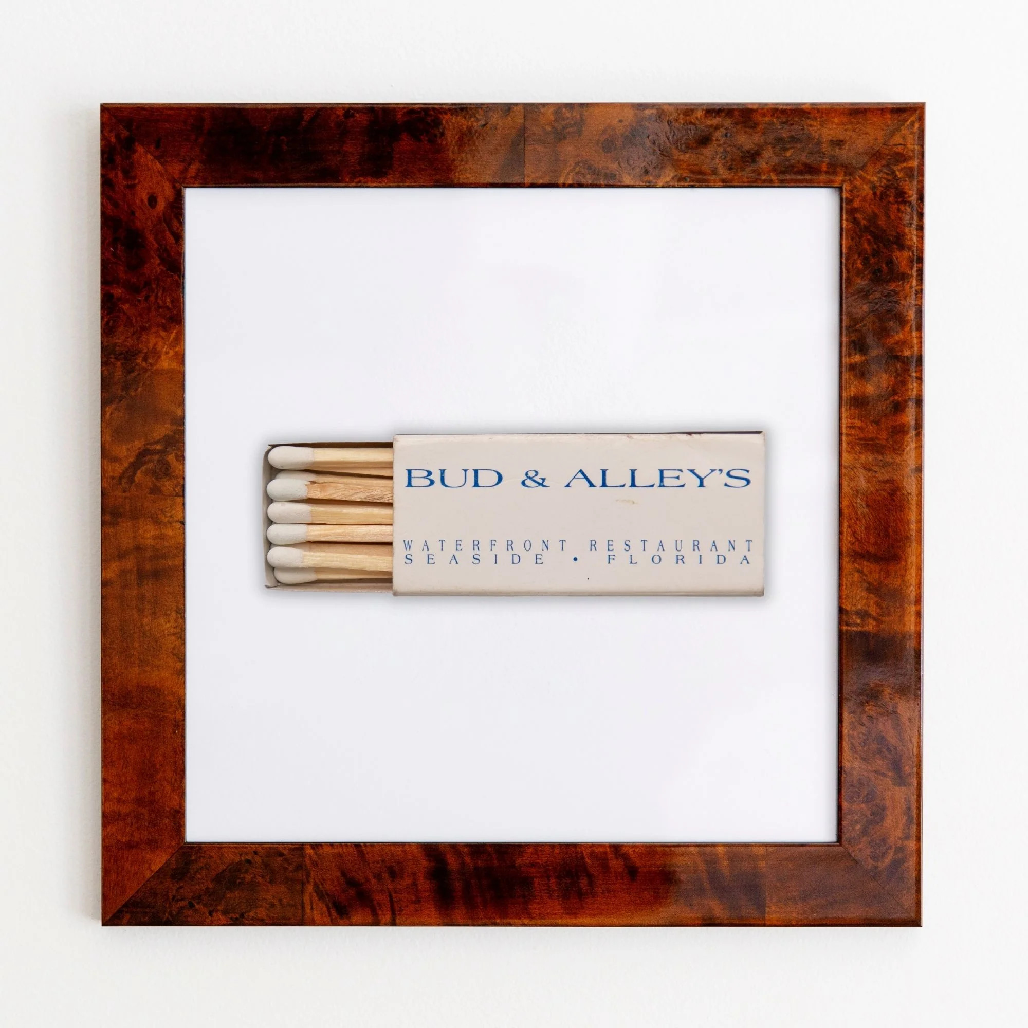Bud & Alleys Seaside Restaurant - Framed Print Matchbook - Gift - Match South | Match South