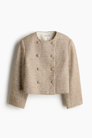 H & M - Textured Double-Breasted Jacket - Brown | H&M (US + CA)