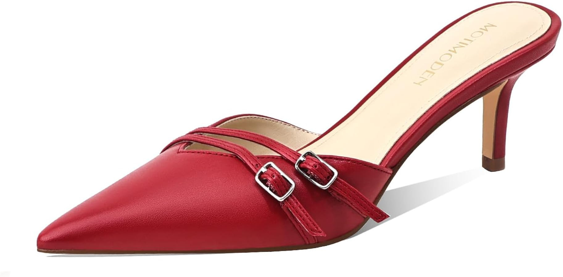 Kitten Heels for Women Pointed Closed Toe Sandals for Women Backless Slip On Low Heel Vintage San... | Amazon (US)