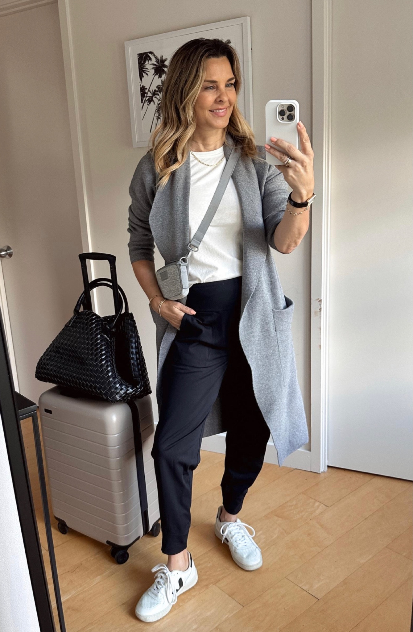 Loving this look while traveling! 
-joggers from Amazon are a must! 
- Madewell white tee SZ S
- Amazon gray cardigan
- sneakers TTS
-Jcrew lady jacket. I sized up to a M 

I’m 5’6, 120lbs

#LTKover40 #LTKunder50 #LTKtravel
